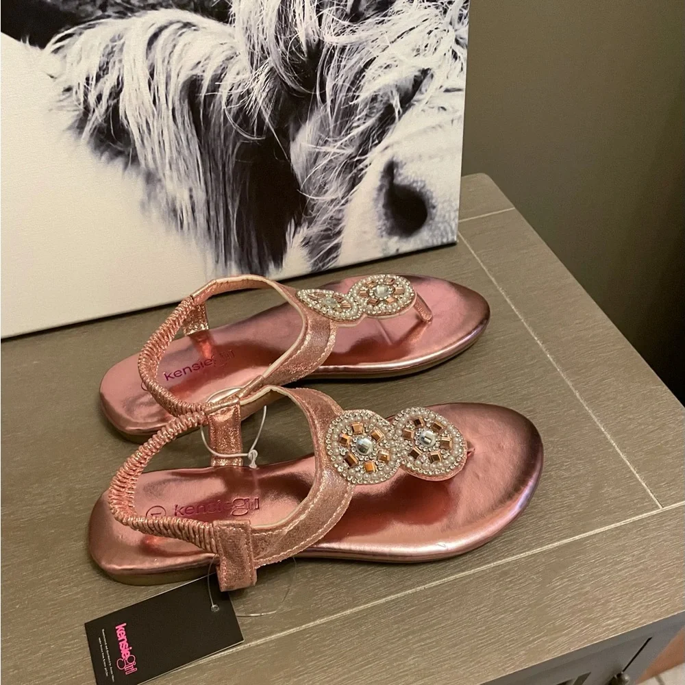 NWT Kensie Girl Sandal Size 1 Pink Shine - Picture 3 of 14
